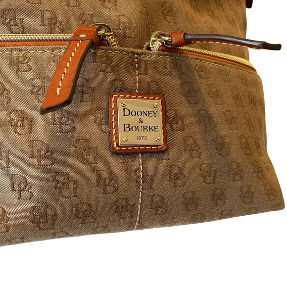 Dooney & Bourke Tan Hobo Bag with Brown Accents - Picture 4 of 15